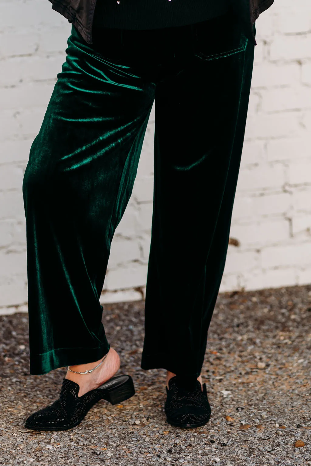 Another Love: Anahi Wide Leg Pants in Clover