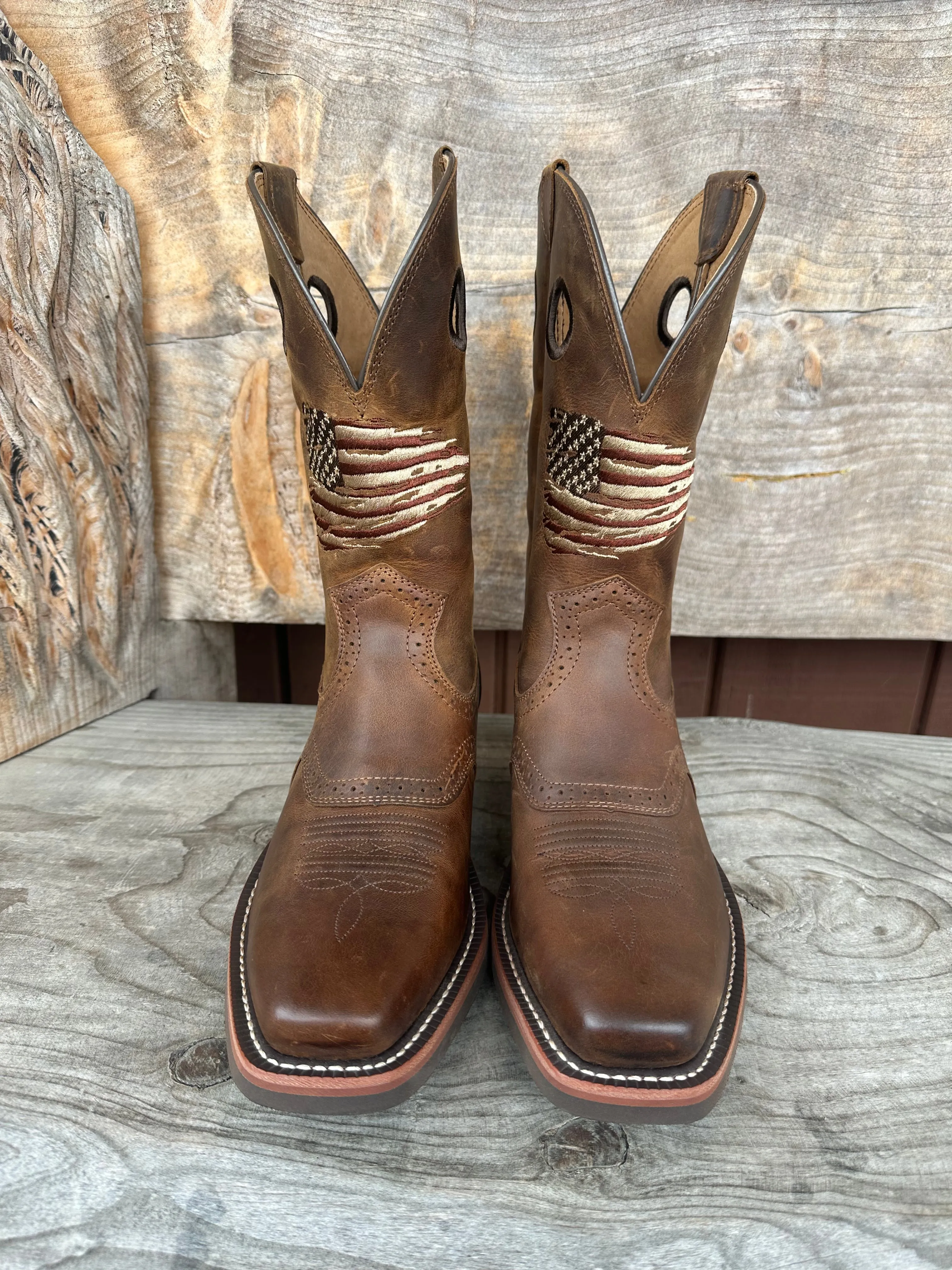 Ariat Men's Roughstock Patriot Narrow Square Toe Cowboy Boots 10040348