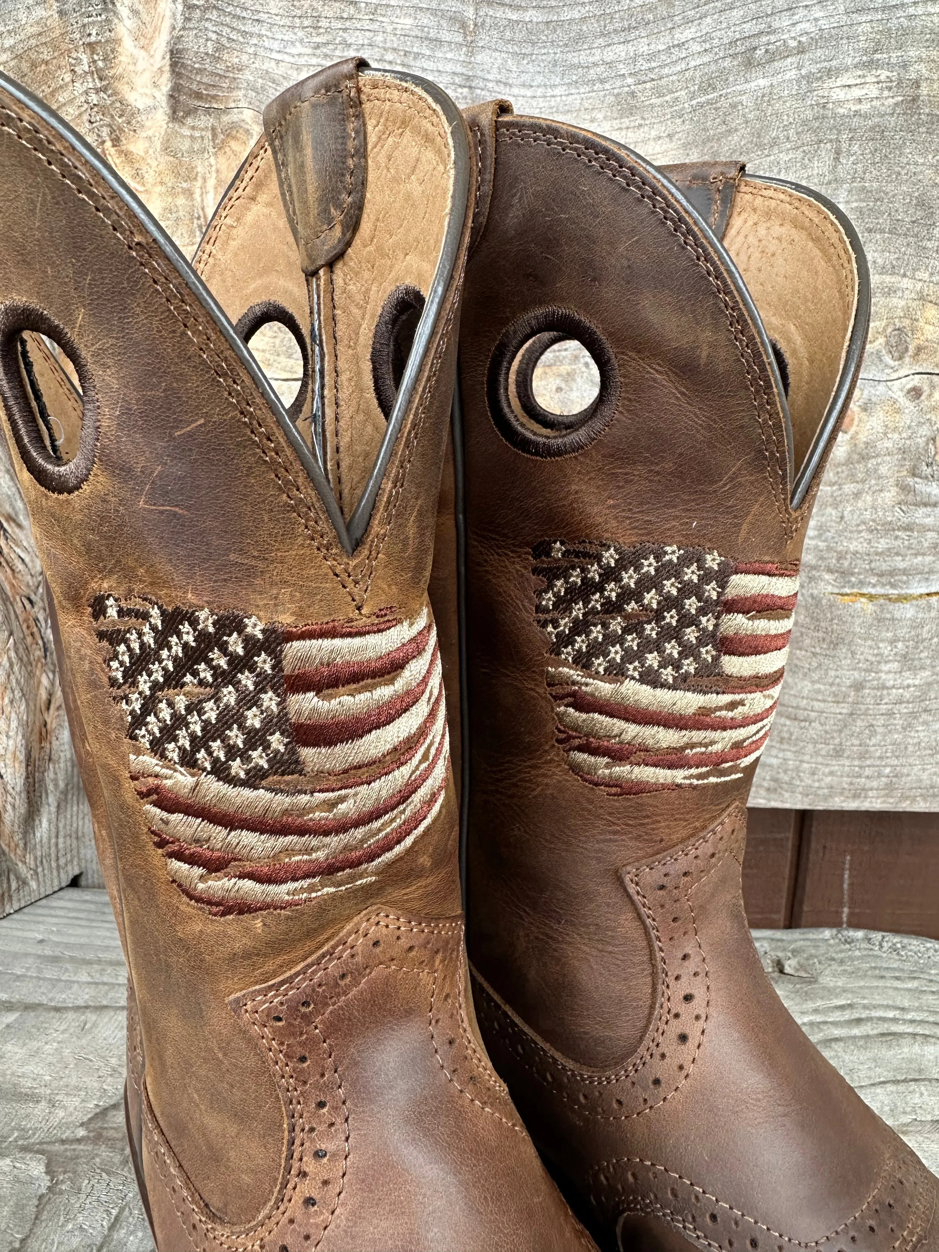 Ariat Men's Roughstock Patriot Narrow Square Toe Cowboy Boots 10040348