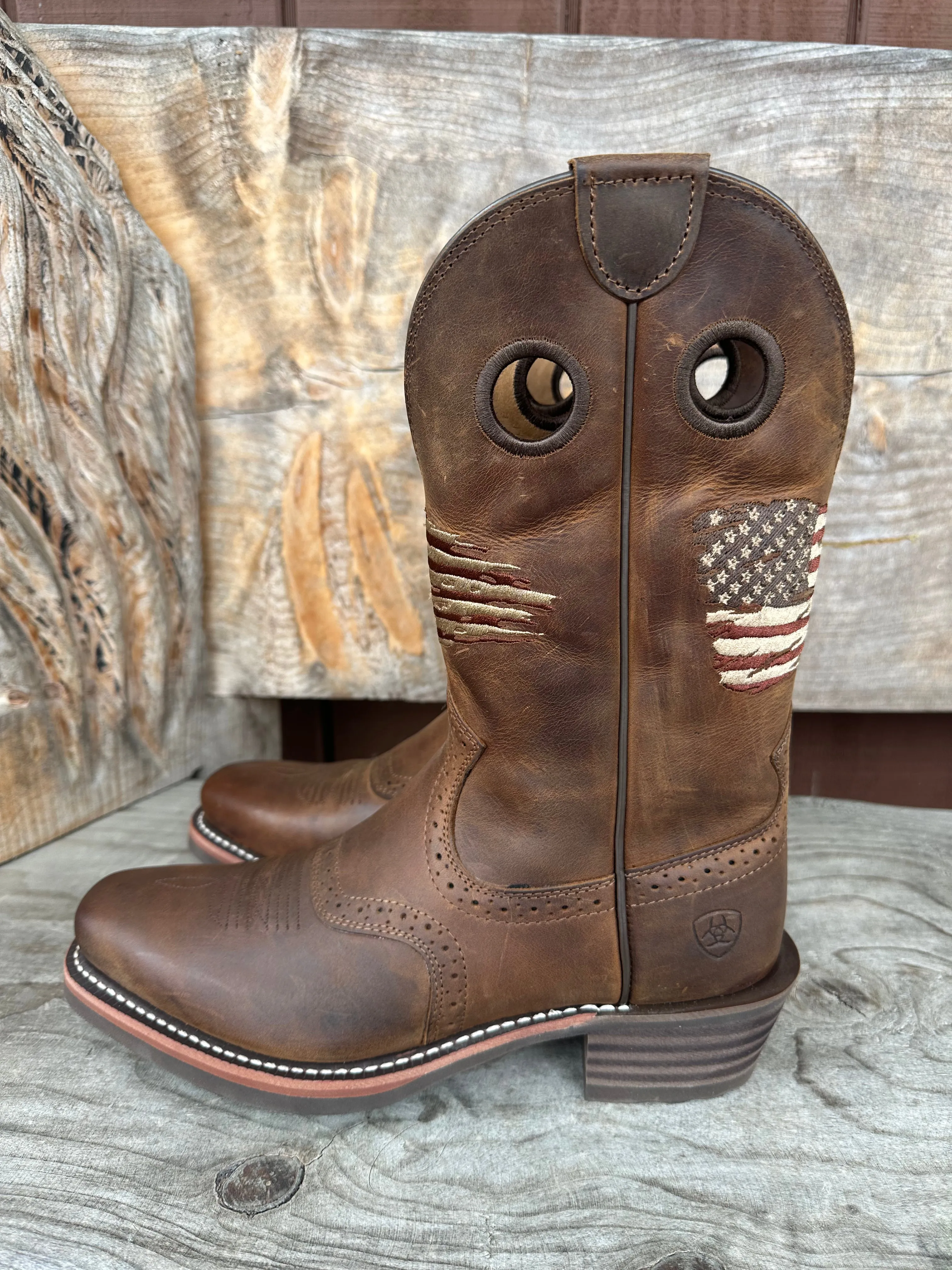 Ariat Men's Roughstock Patriot Narrow Square Toe Cowboy Boots 10040348