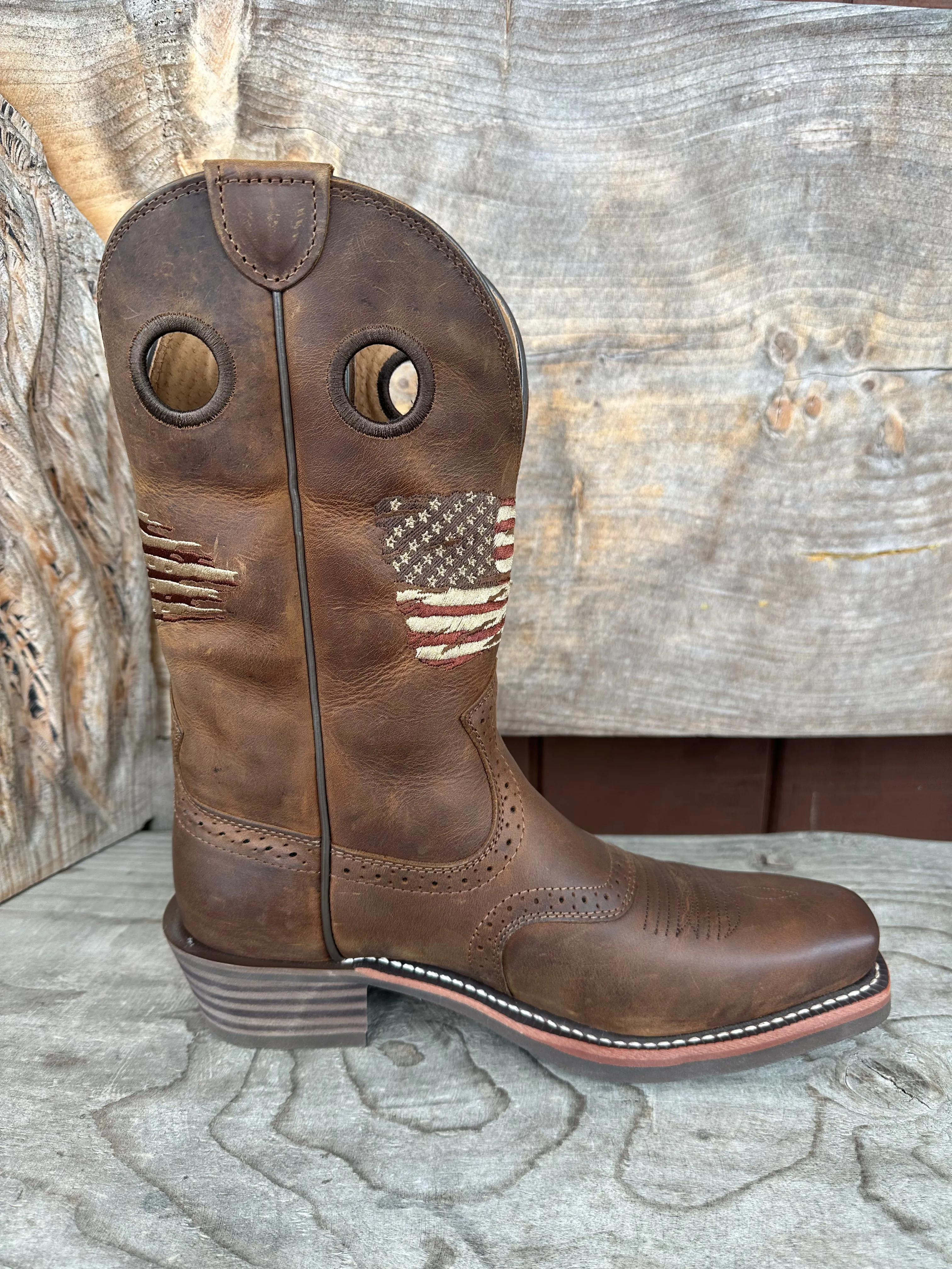 Ariat Men's Roughstock Patriot Narrow Square Toe Cowboy Boots 10040348