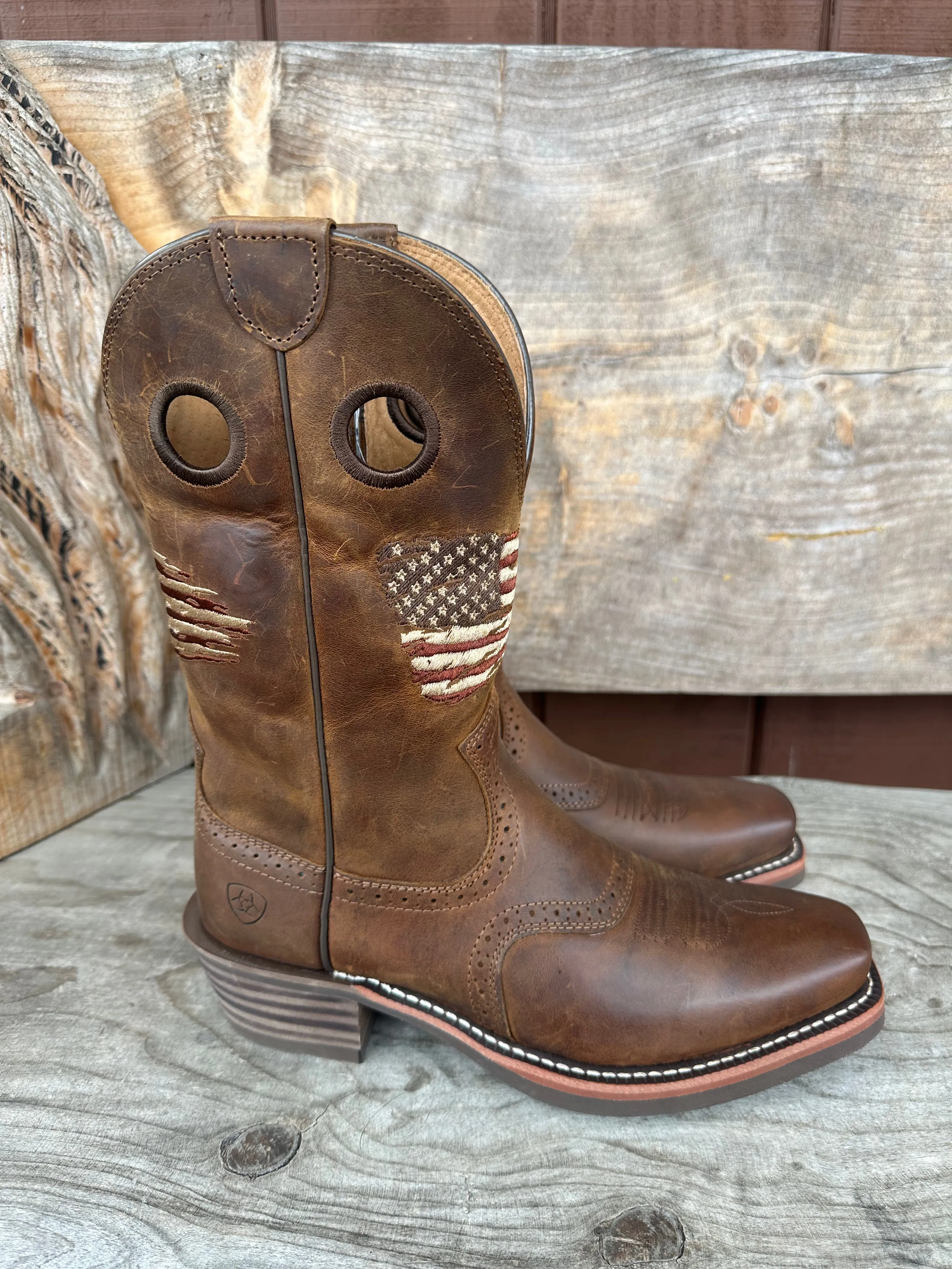 Ariat Men's Roughstock Patriot Narrow Square Toe Cowboy Boots 10040348