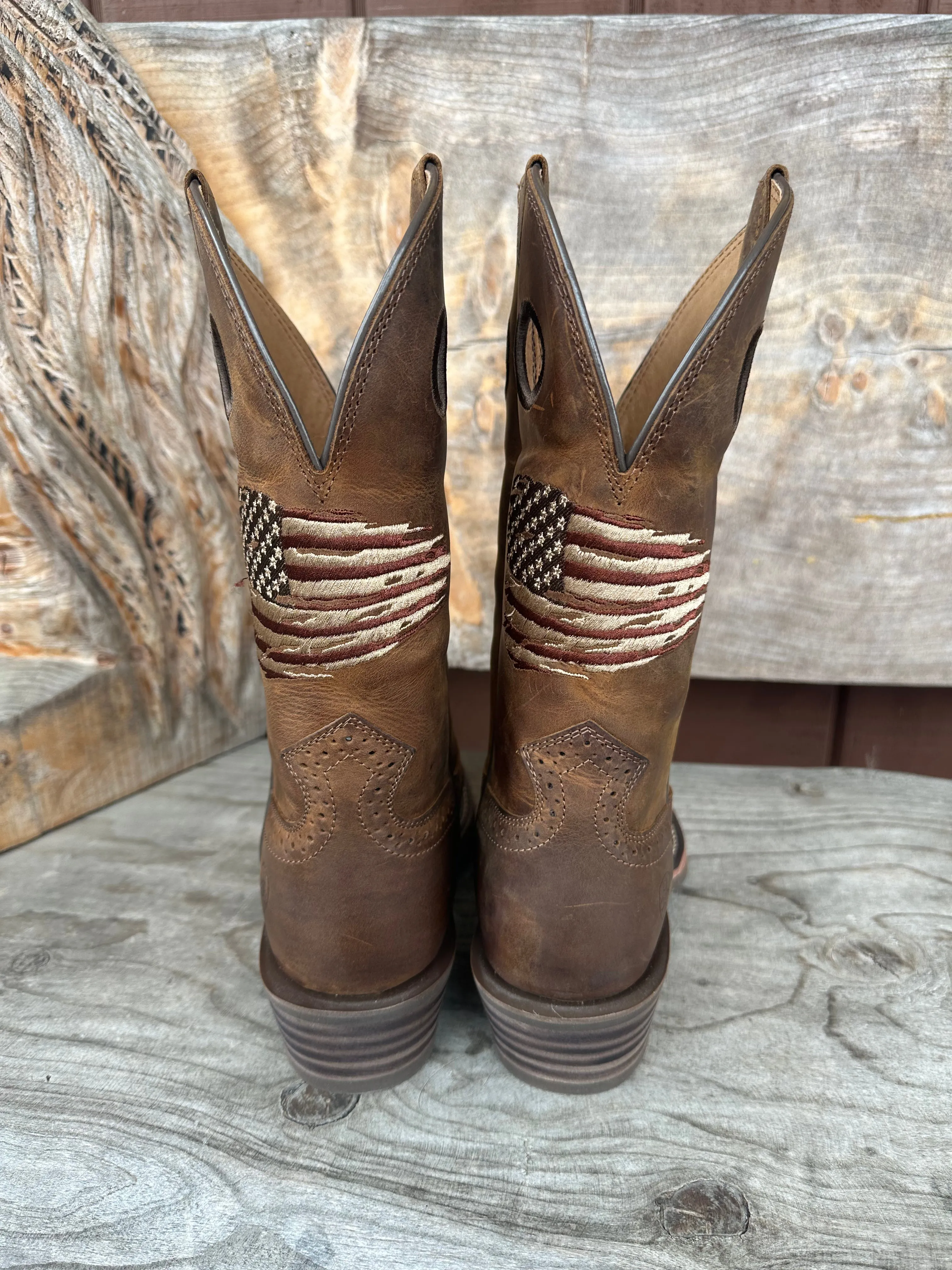 Ariat Men's Roughstock Patriot Narrow Square Toe Cowboy Boots 10040348