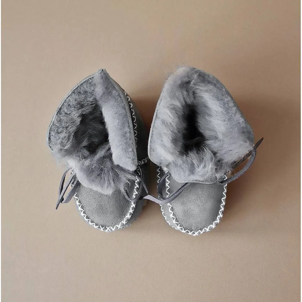 Baby - Lammy Booties - Grey Rocks!