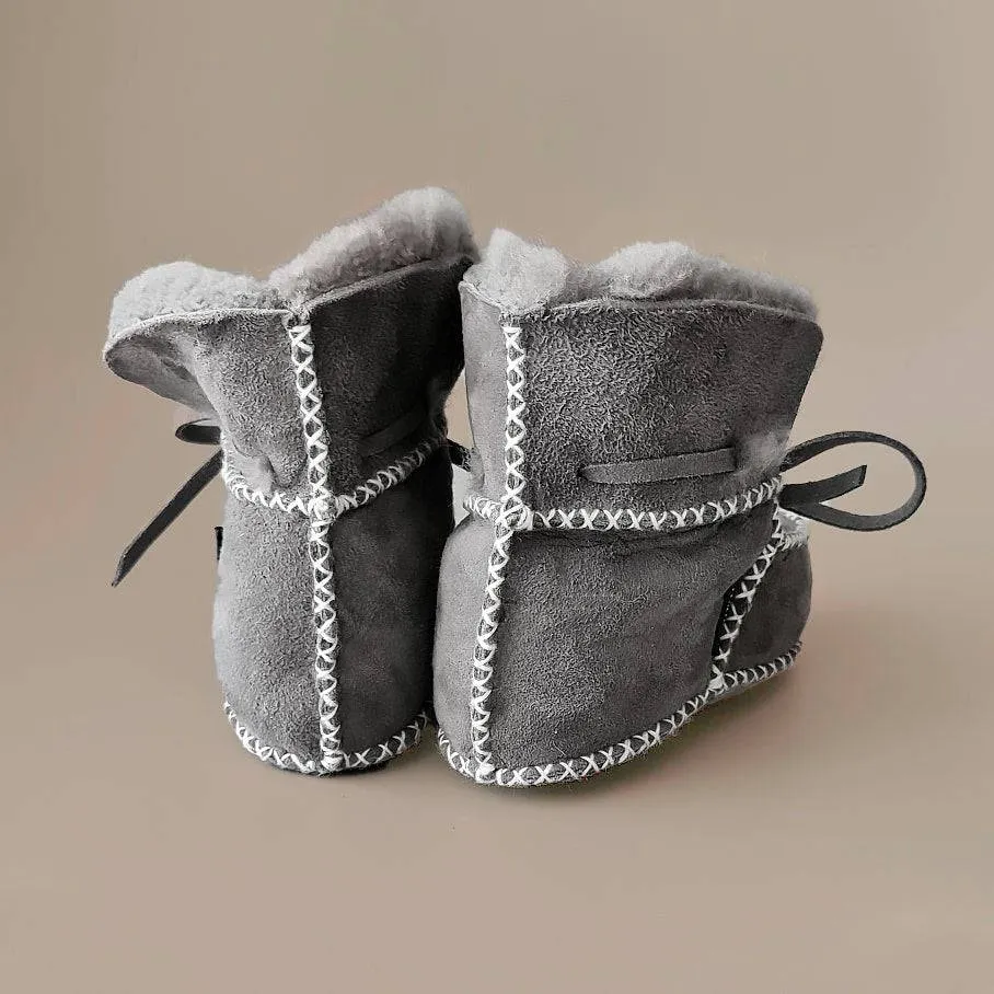 Baby - Lammy Booties - Grey Rocks!