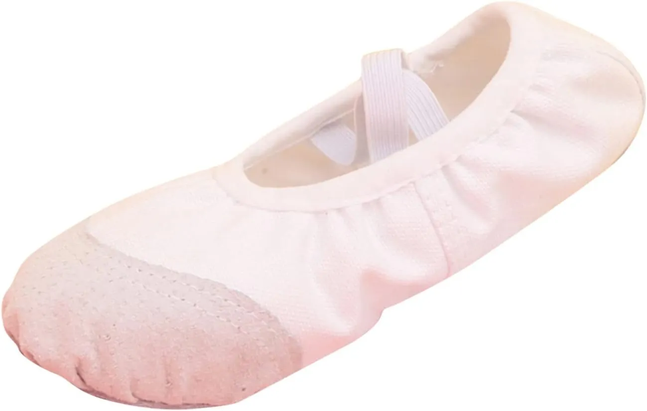 Ballet Shoes for Girls,Soft Leather Ballet Slippers No-Tie Warm Dance Yoga Practice Shoes for Toddler Girls