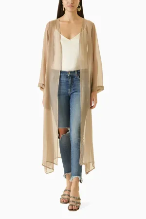 Beige Transparent robe Jacket