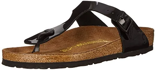 Birkenstock Women's GIzeh Thong Sandal, Black Patent, 38 M EU/7-7.5 B(M) US