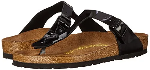 Birkenstock Women's GIzeh Thong Sandal, Black Patent, 38 M EU/7-7.5 B(M) US