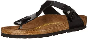 Birkenstock Women's GIzeh Thong Sandal, Black Patent, 38 M EU/7-7.5 B(M) US
