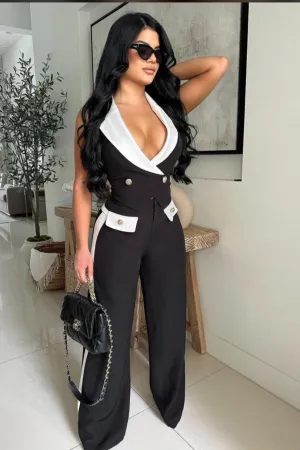 Black & White Power Suit Elegance