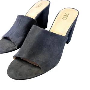 Cato Women's Gray Suede Platform Block Open Toe Heels Size 8