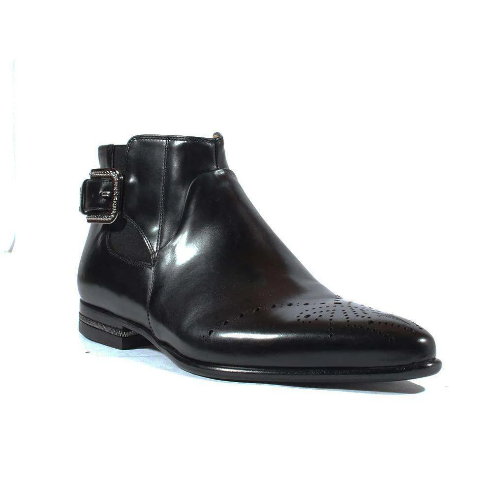 Cesare Paciotti Luxury Italian Italian Men's Designer Shoes Magic Baby Black Leather Boots (CPM2612)
