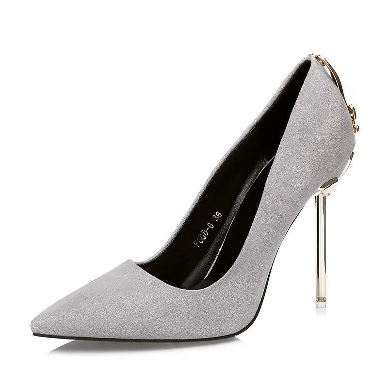 Chicvane Metal Bow Pointed Toe Stiletto Heel Pumps Bridal Shoes