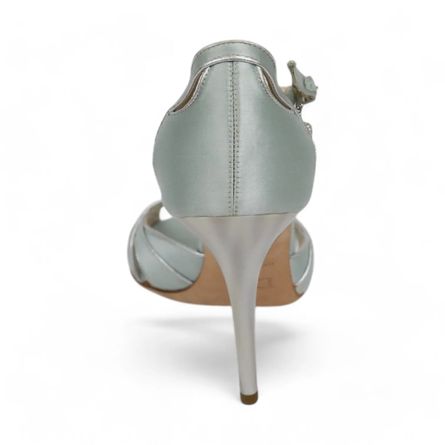Christian Dior Deco Women's Shoes Blue Satin / Leather Sandals (CDW42)