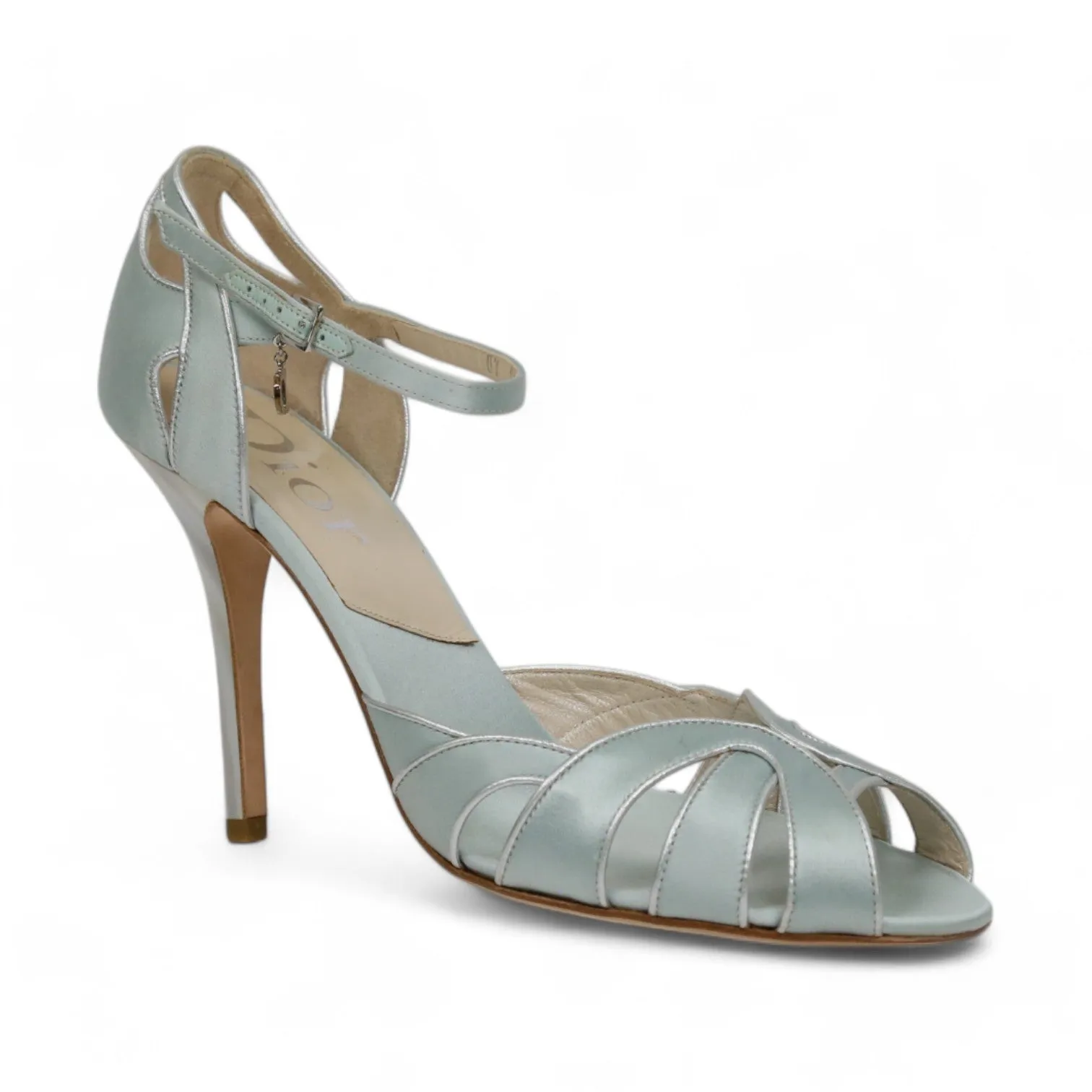 Christian Dior Deco Women's Shoes Blue Satin / Leather Sandals (CDW42)