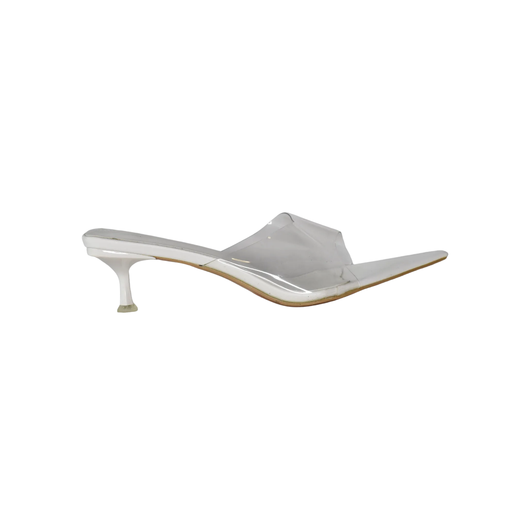 Clear Kitten Heel White Size 41 SKU 000329-2