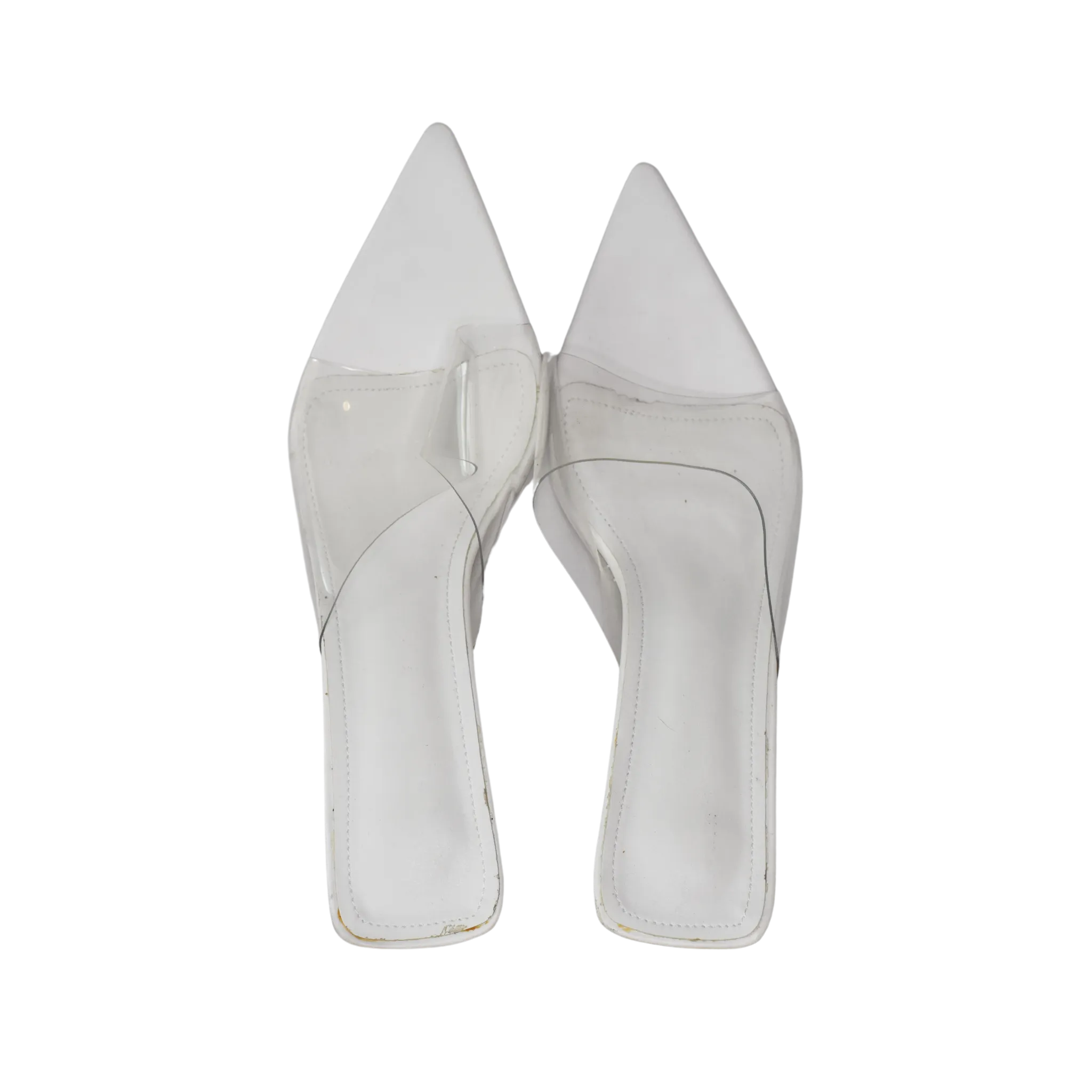Clear Kitten Heel White Size 41 SKU 000329-2