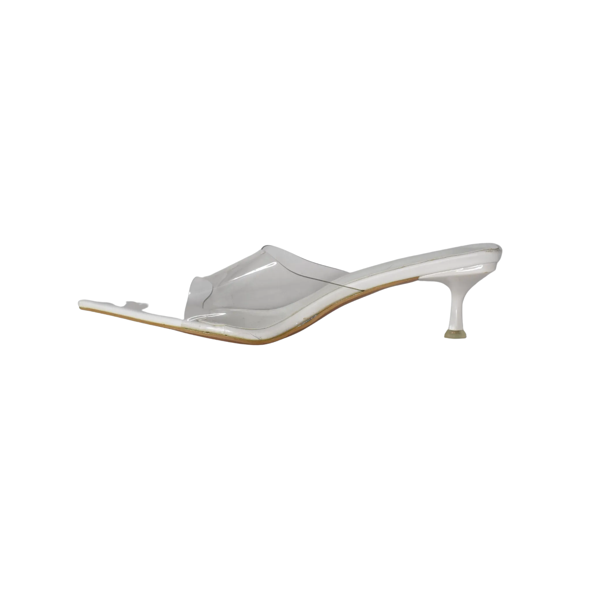 Clear Kitten Heel White Size 41 SKU 000329-2