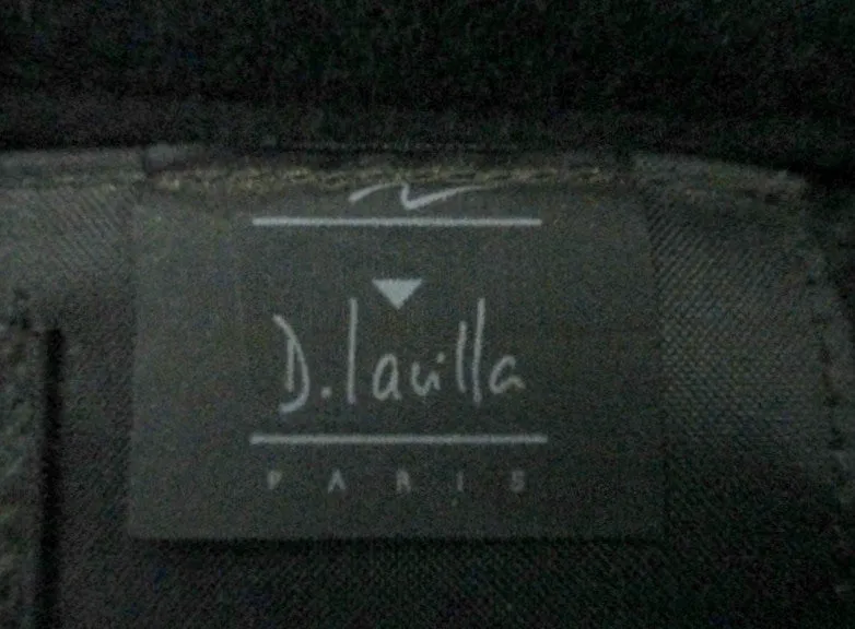 D. LACILLA PARIS Wool Briefcase Bag Document Portfolio Case L BLACK LAULLA