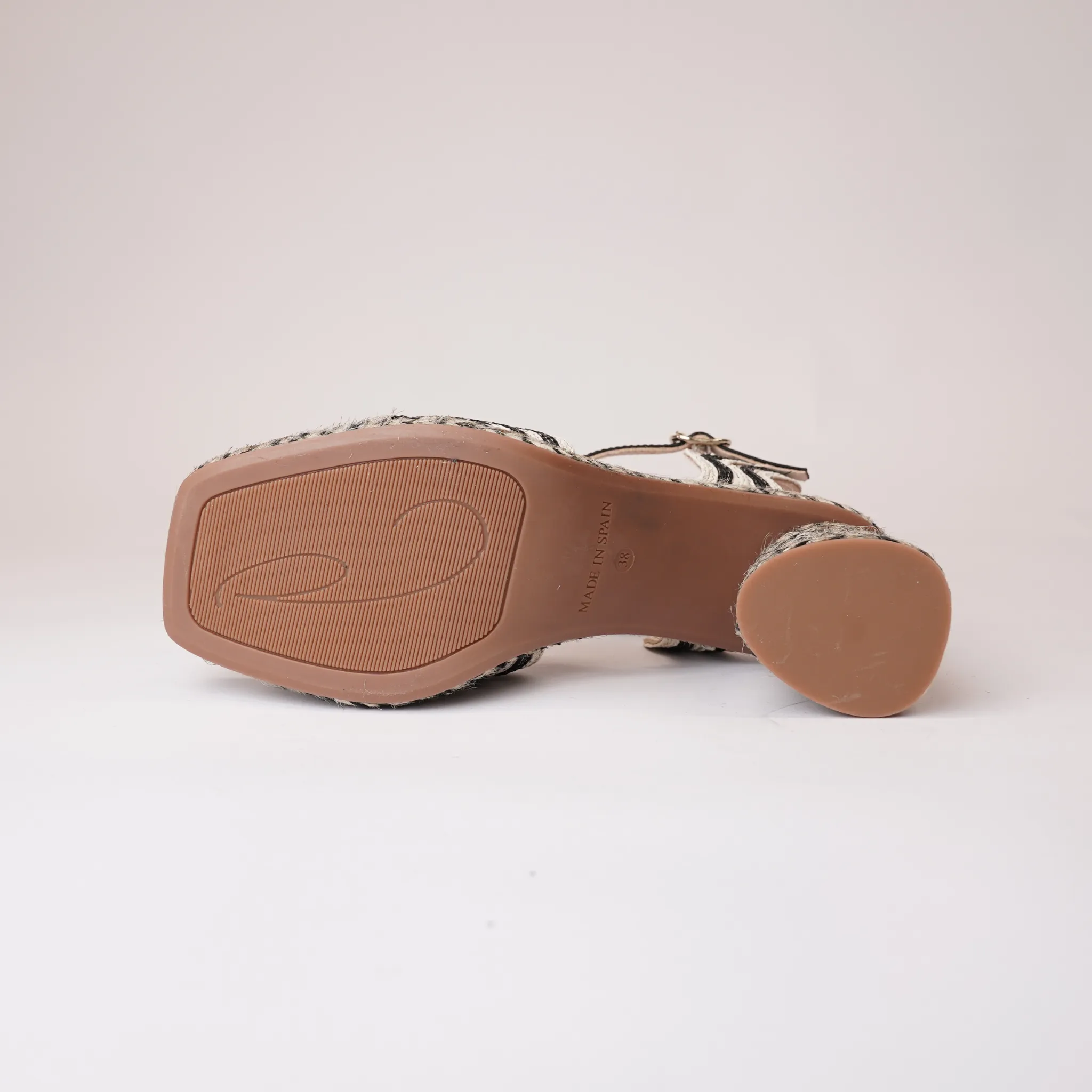 Danae Black Multi Leather Espadrille Heels