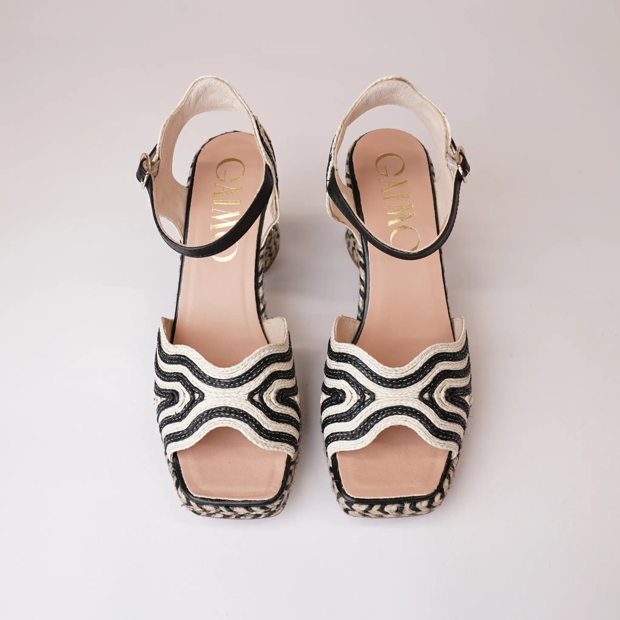 Danae Black Multi Leather Espadrille Heels