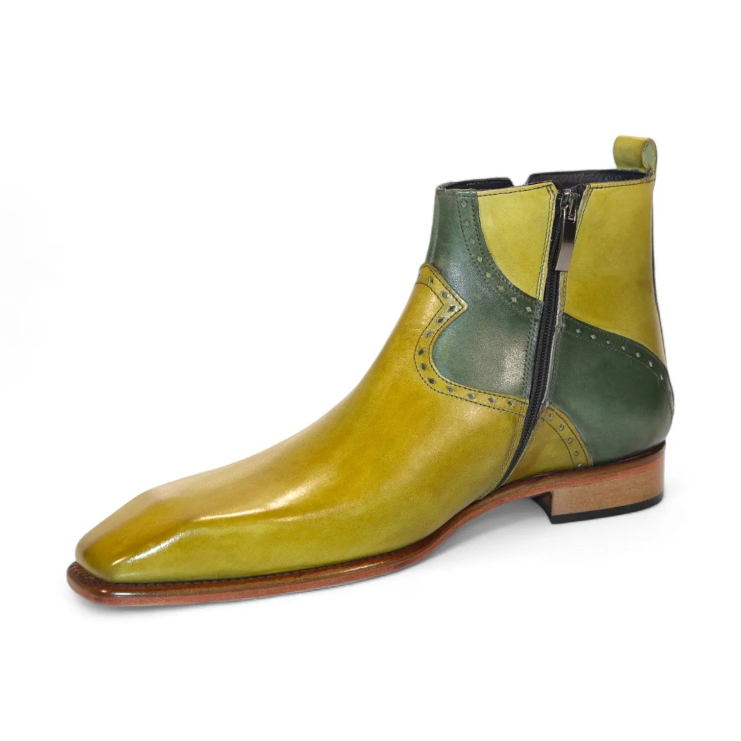 Duca PEDASO Men's Shoes Green Calf-Skin Leather Oxfords (D1169)