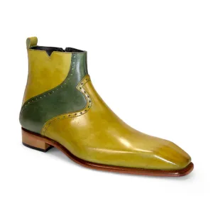 Duca PEDASO Men's Shoes Green Calf-Skin Leather Oxfords (D1169)