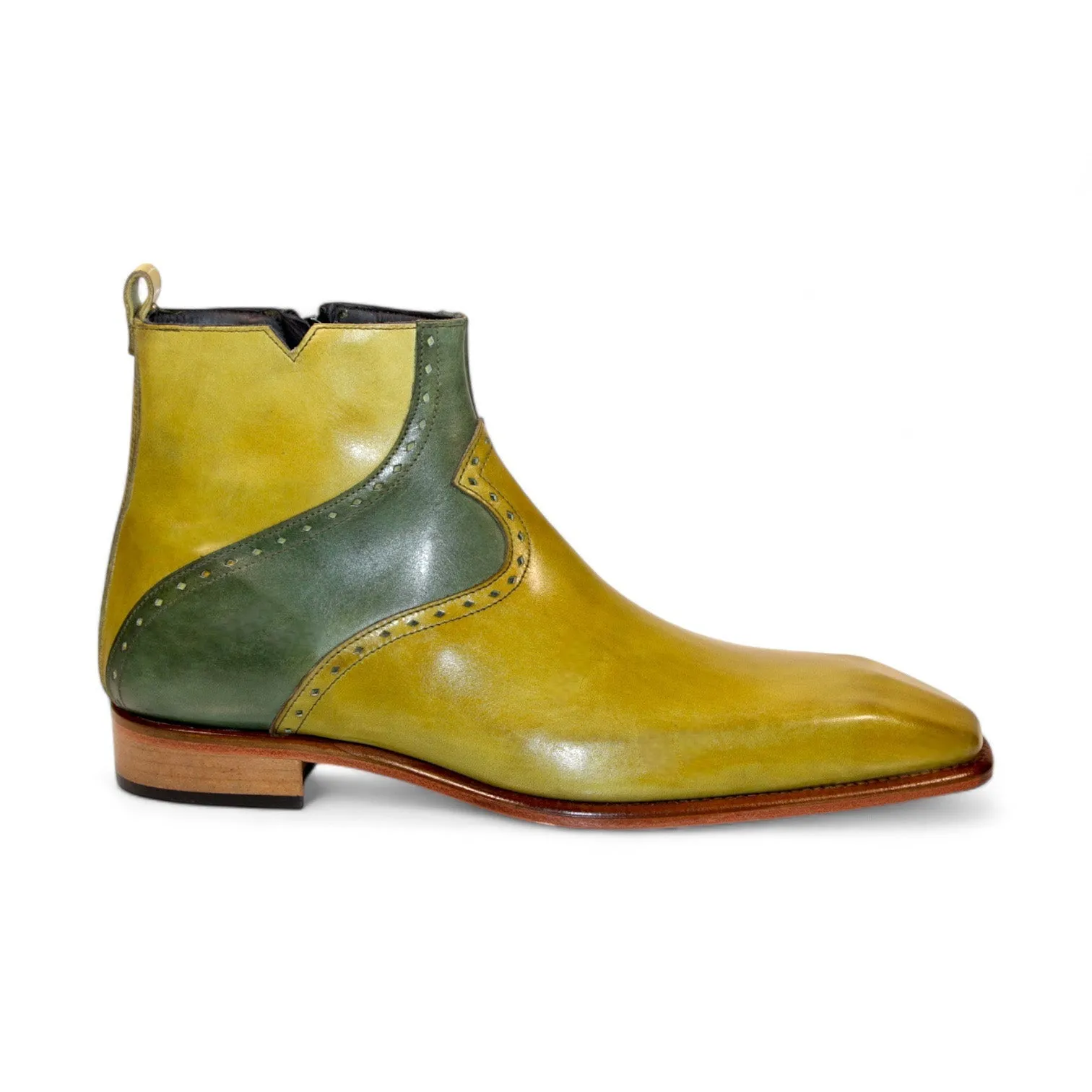 Duca PEDASO Men's Shoes Green Calf-Skin Leather Oxfords (D1169)
