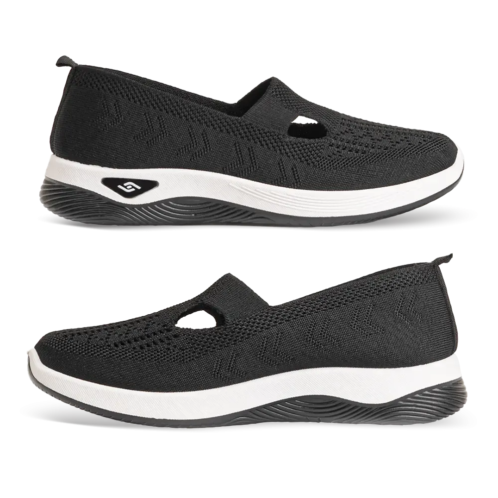 Gail Black Ladies Slip Ons