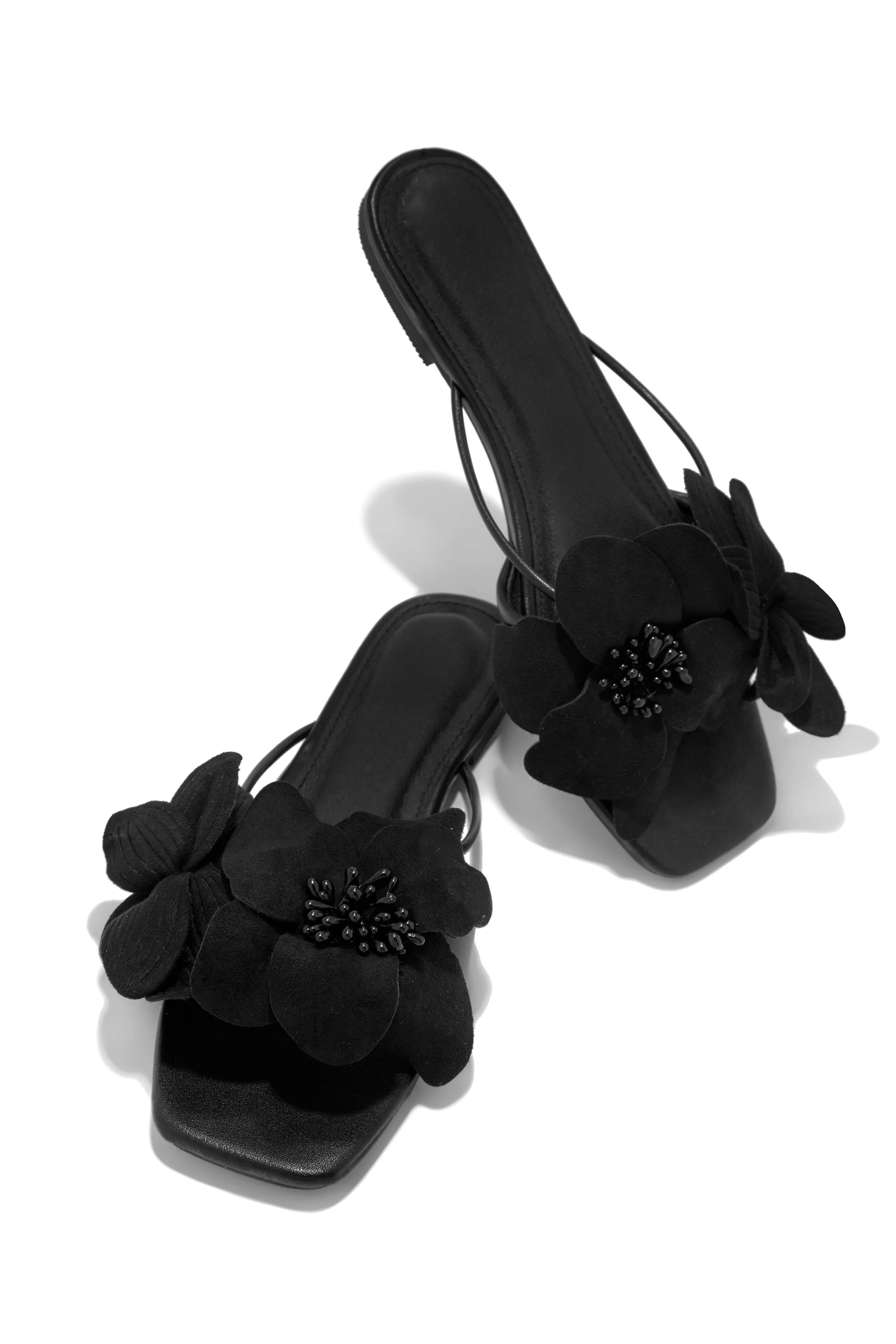 Golden Hour Floral Detail Slip On Sandals - Silver