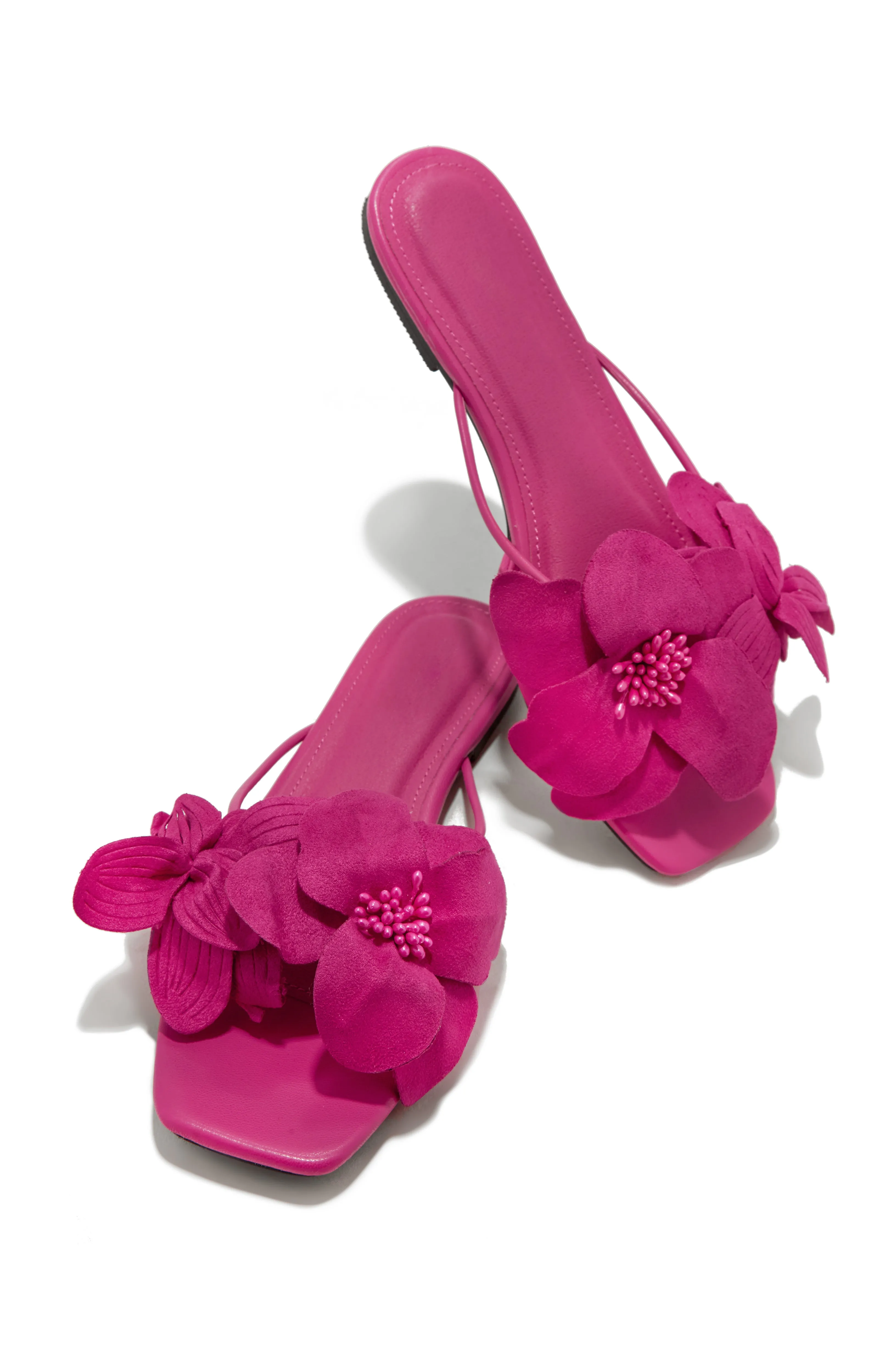 Golden Hour Floral Detail Slip On Sandals - Silver