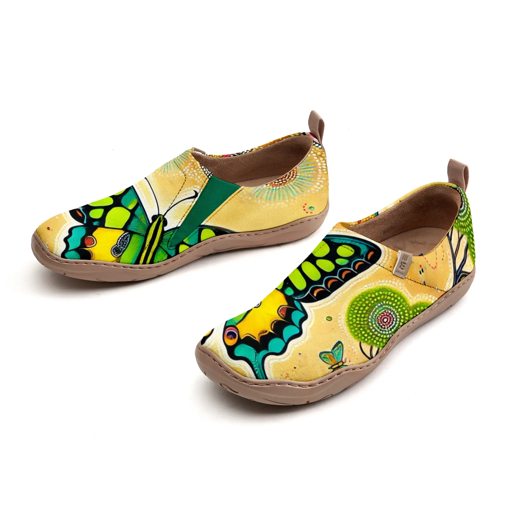 Green Polka Dot Butterfly Women's Shoes
