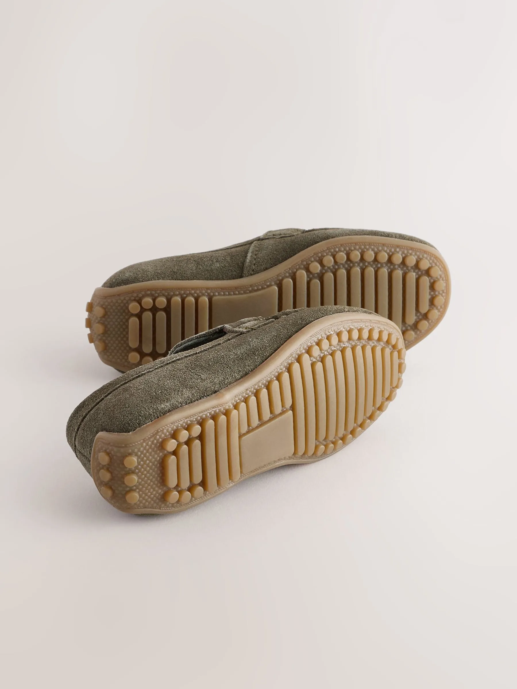 Green Standard Fit (F) Suede Slip-Ons Loafers Shoes
