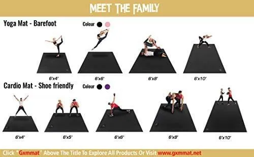 Gxmmat Large Yoga Mat 72"x 48"(6'x4') x 7mm for Pilates Stretching Home Gym Workout, Extra Thick Non Slip Anti-Tear Exercise Mat, Use Without Shoes