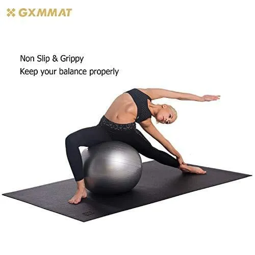 Gxmmat Large Yoga Mat 72"x 48"(6'x4') x 7mm for Pilates Stretching Home Gym Workout, Extra Thick Non Slip Anti-Tear Exercise Mat, Use Without Shoes