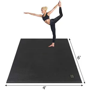 Gxmmat Large Yoga Mat 72"x 48"(6'x4') x 7mm for Pilates Stretching Home Gym Workout, Extra Thick Non Slip Anti-Tear Exercise Mat, Use Without Shoes