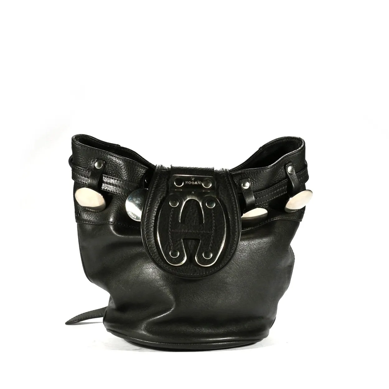 Hogan Women's Black Calf-Skin Leather Handbag (HGA1000)
