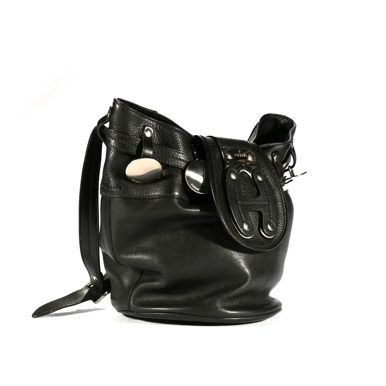 Hogan Women's Black Calf-Skin Leather Handbag (HGA1000)