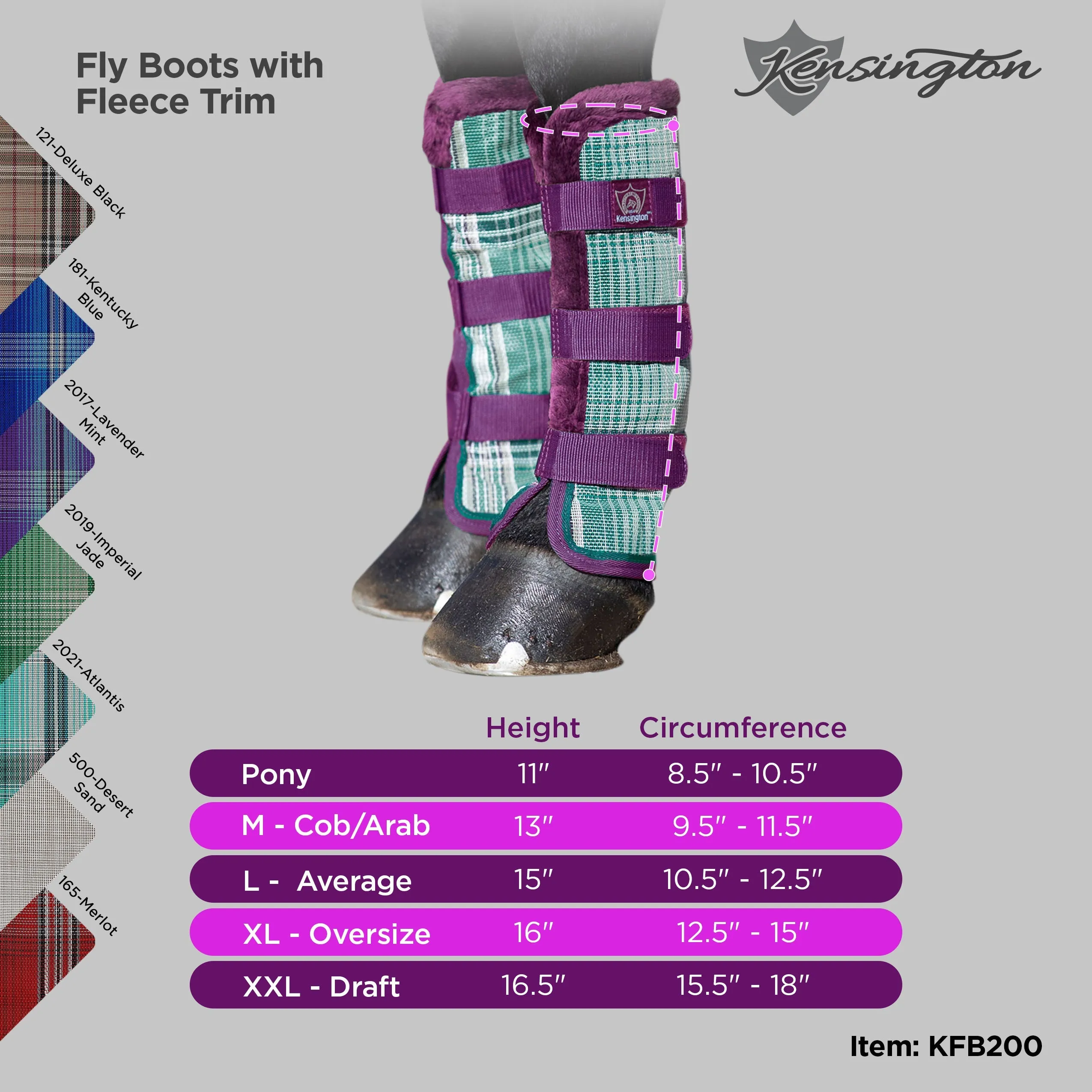 Horse Fly Boots with Fleece - Pair
