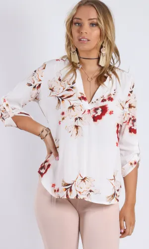 HS13021-128SS Johnny Collar Vintage Floral Printed Shirt (Pack)