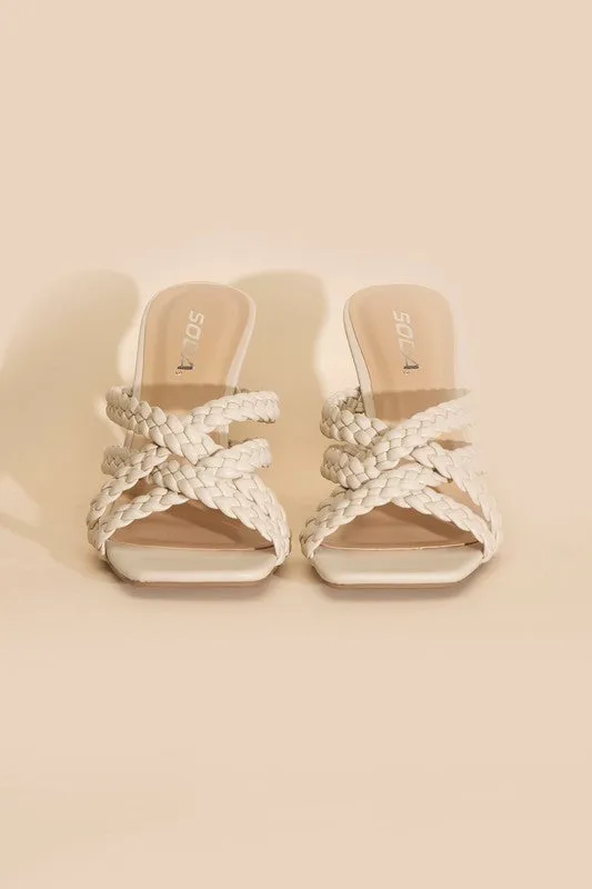 Kellan Double Cross Braided Heels