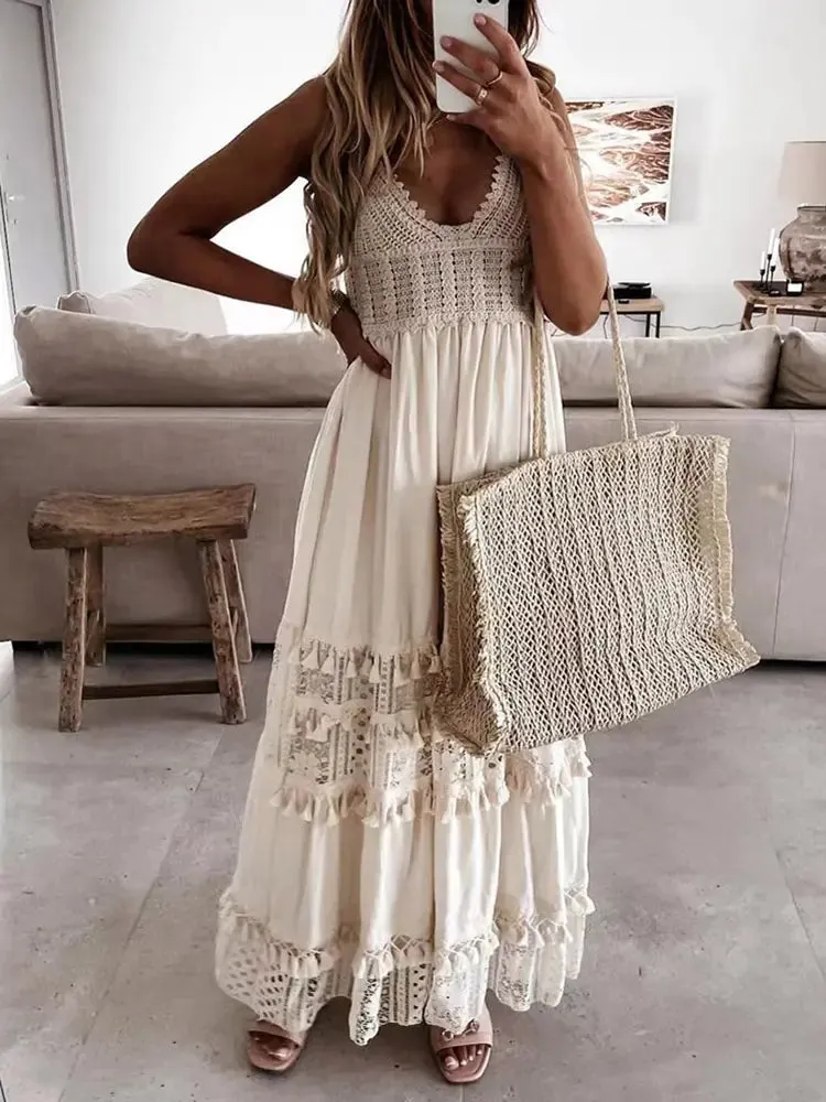 Lace Elegance Summer Maxi Dress