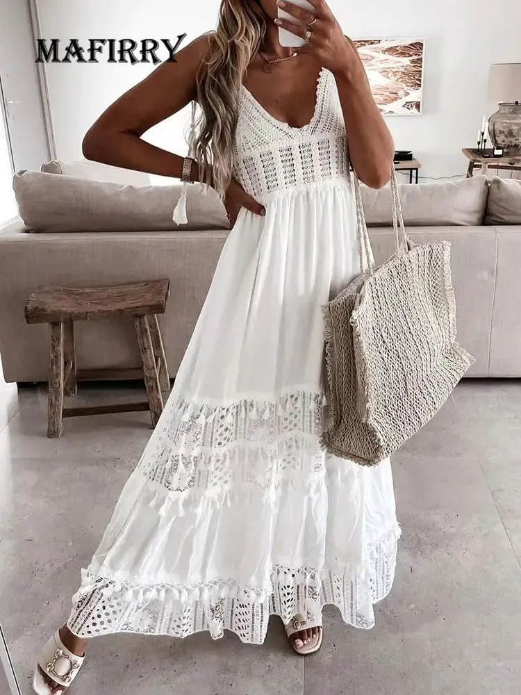 Lace Elegance Summer Maxi Dress
