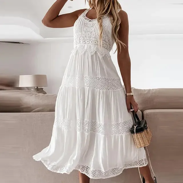 Lace Elegance Summer Maxi Dress