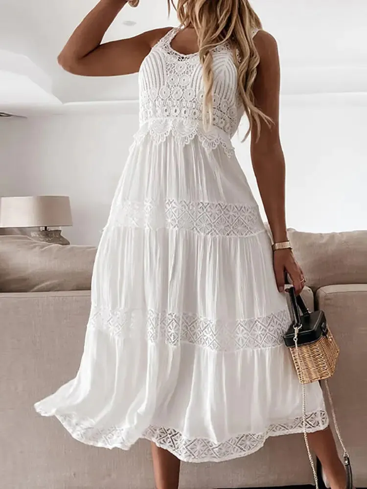 Lace Elegance Summer Maxi Dress