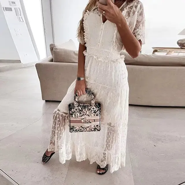 Lace Elegance Summer Maxi Dress