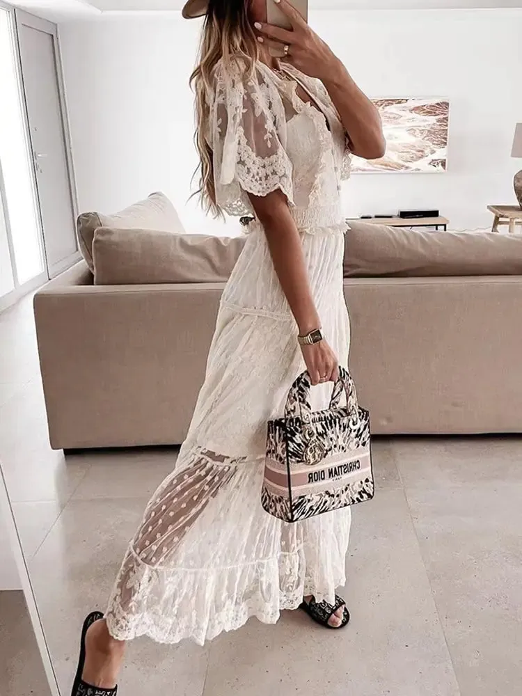 Lace Elegance Summer Maxi Dress