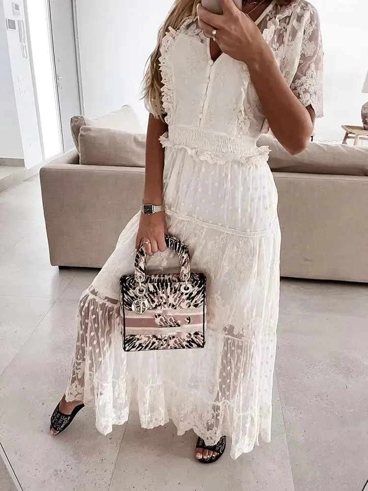 Lace Elegance Summer Maxi Dress