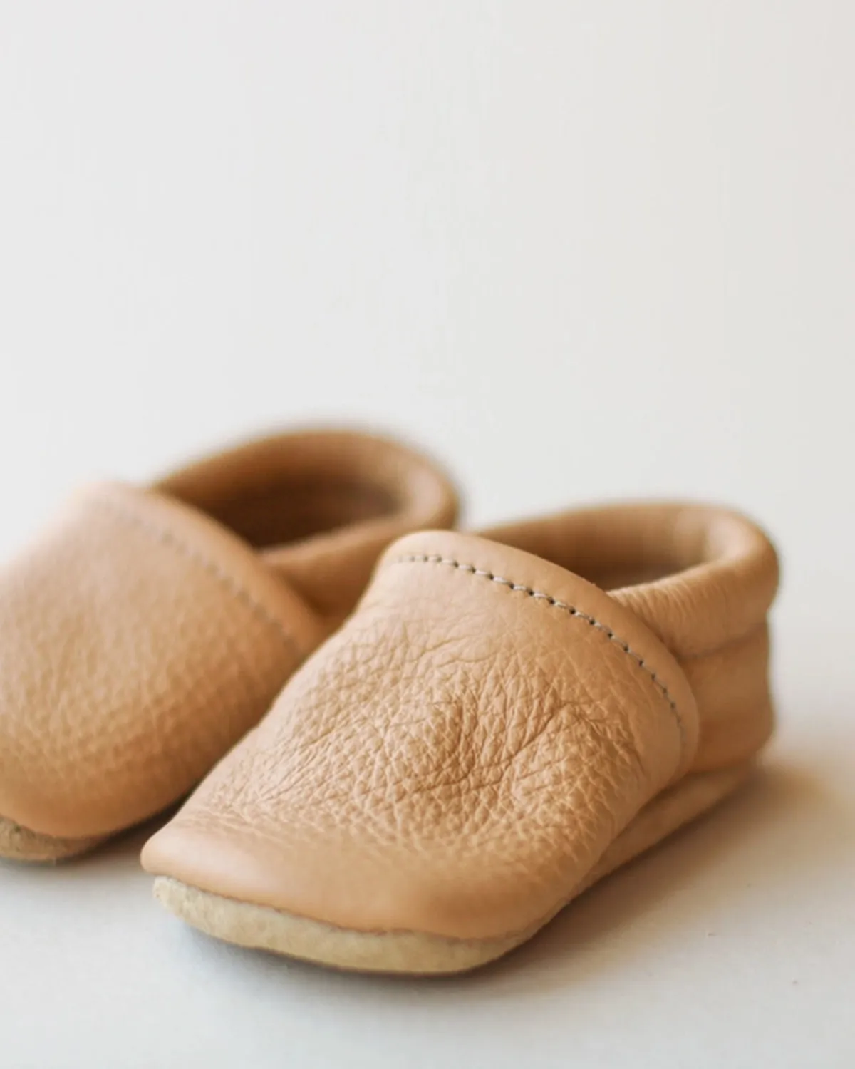 Leather Moccasins - Latte
